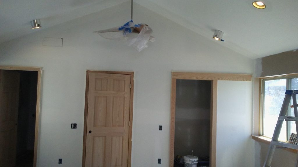 Interior of home in process of being painted.
